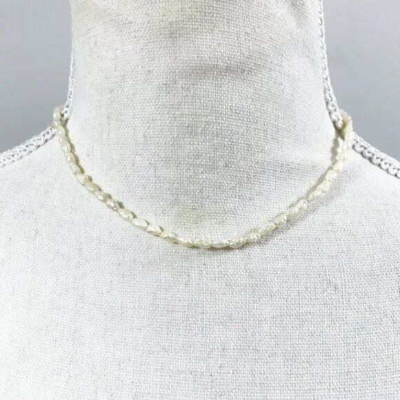 Vintage Freshwater Rice Seed Pearl Choker Necklace - Picture 5 of 9